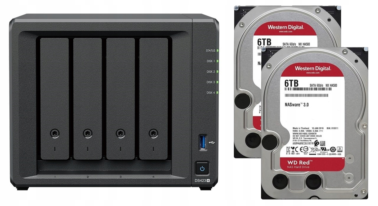 Nas Synology DS423+ 6GB 2x 6TB Wd Red Plus