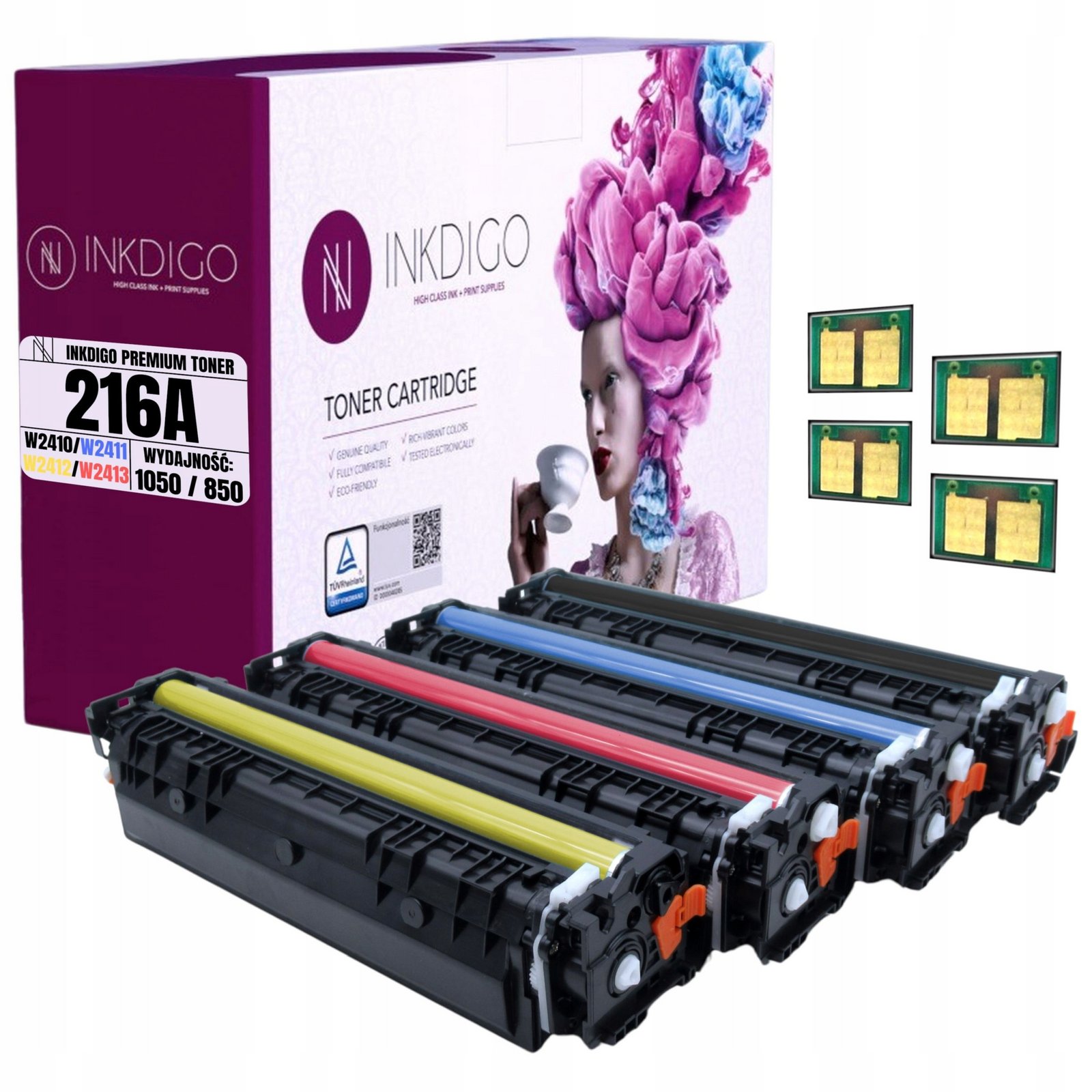 4x Náhradní toner s Čipem W2410-W2413A pro Hp Color LaserJet M182n M183fw