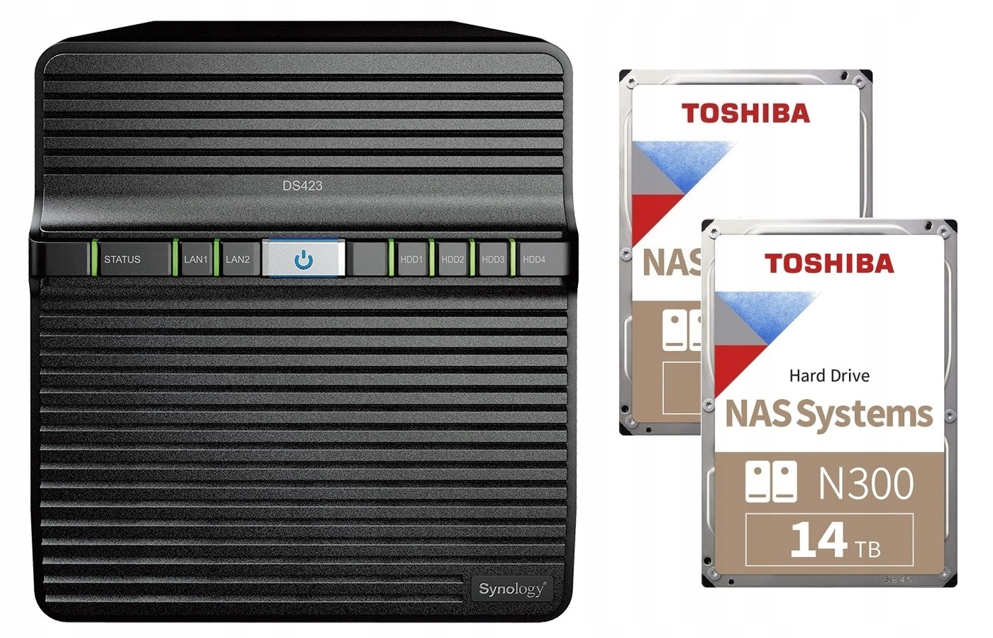 Synology DS423 2GB 2x 14TB Toshiba N300