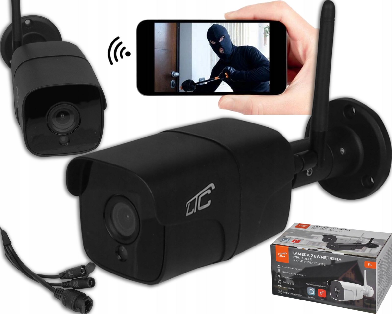 Ip Kamera WiFi & Lan Bullet Venkovní 4MPX Infračervená App Ios Android