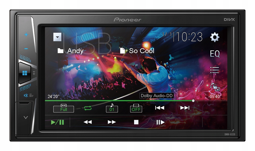Pioneer DMH-G120 Autorádio 2DIN dotykový LCD MP3 Usb Video MP4 Mpeg