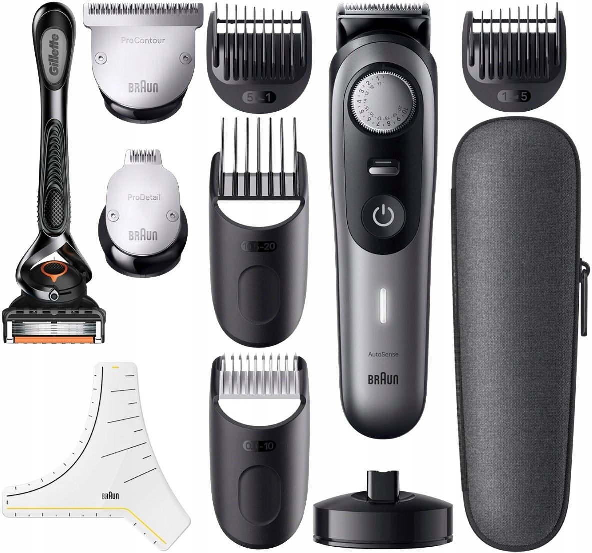 Voděodolný Profesionální Zastřihovač Braun BT9420 10 Nástavců 180 Minut