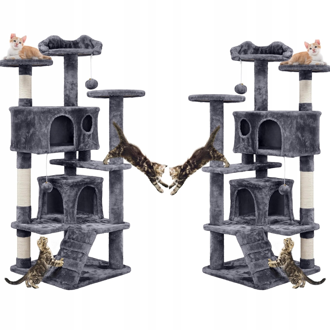 Škrabadlo Pro Kočky Prémiový Strom Věž Velký Pelíšek Stabilní Bezpečný