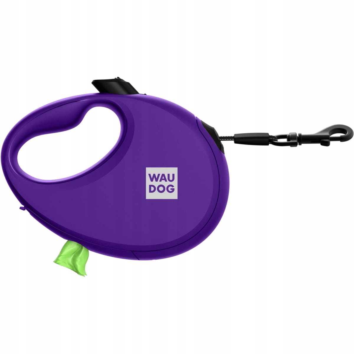 Vodítko automatické Waudog R-leash zásobníkem na sáčky fialová M