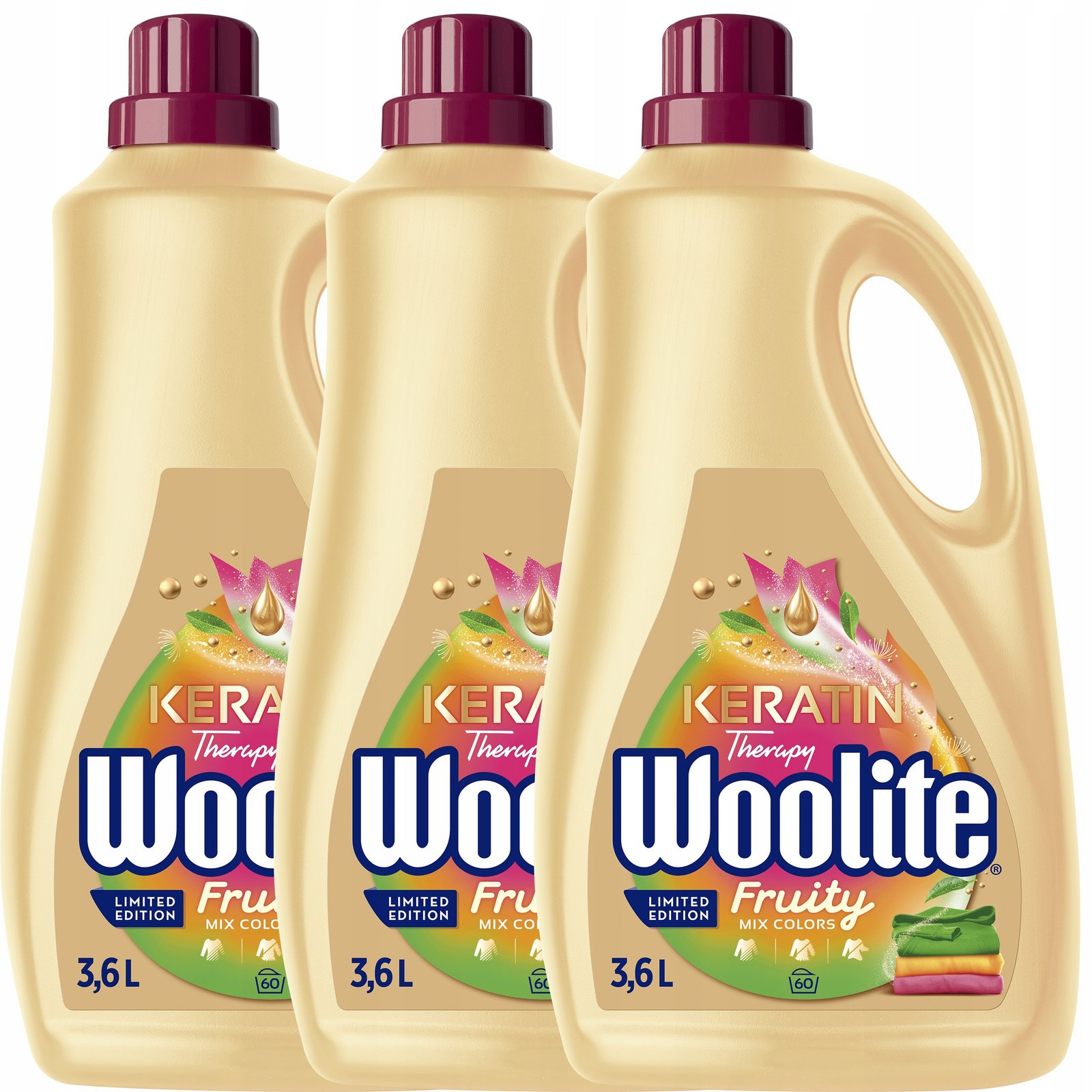 Woolite Tekutý prací prostředek Colour Fruity Ovocná vůně 3,6l x3