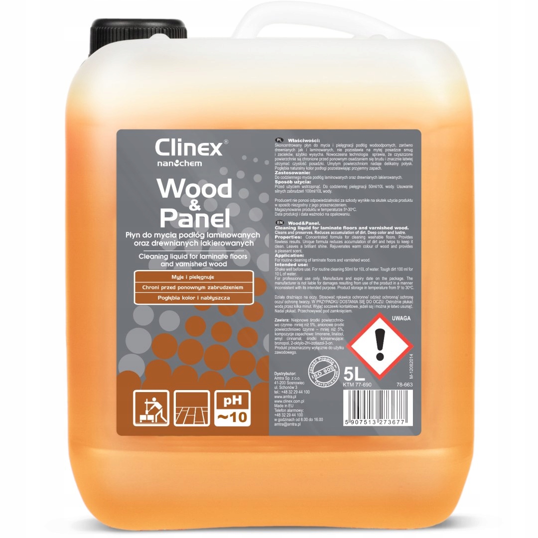 Tekutý čistič dřevěných podlahových panelů Clinex Wood-Panel 5L