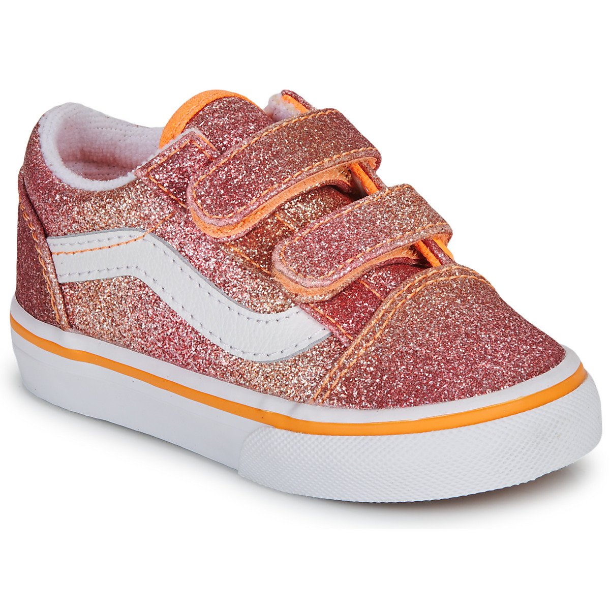 Vans  Old Skool V SUNRISE GLITTER MULTI/TRUE WHITE  Červená