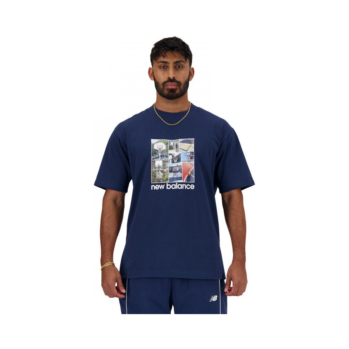 New Balance  Hoops graphic t-shirt  Modrá