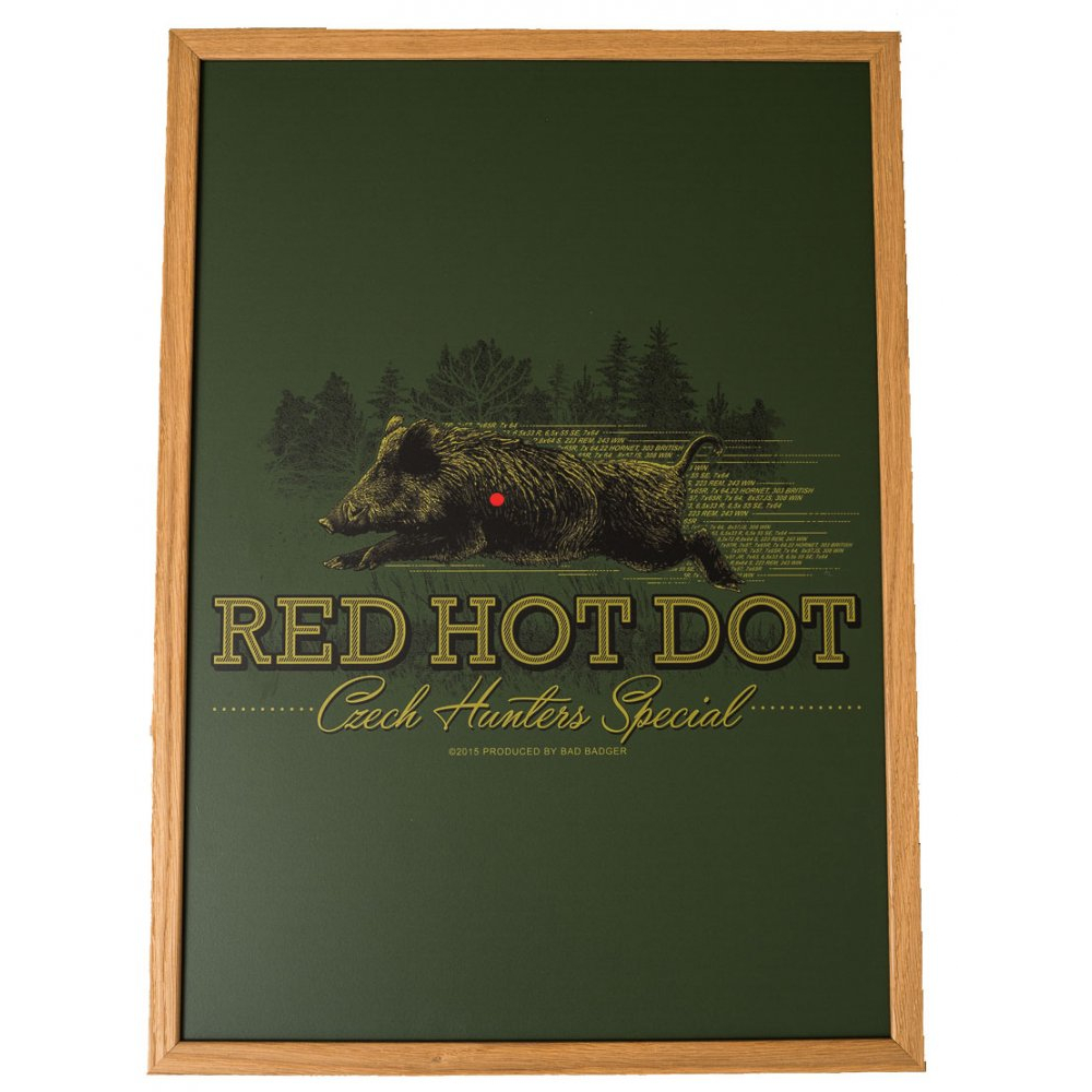 Obraz Bad Badger Red Hot Dot - olivový-hnědý