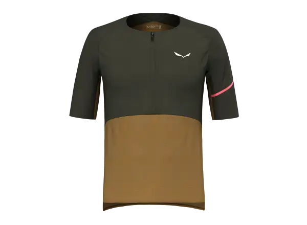 Salewa Vento 1/2 zip pánský dres krátký rukáv Dark Olive vel. 48/M