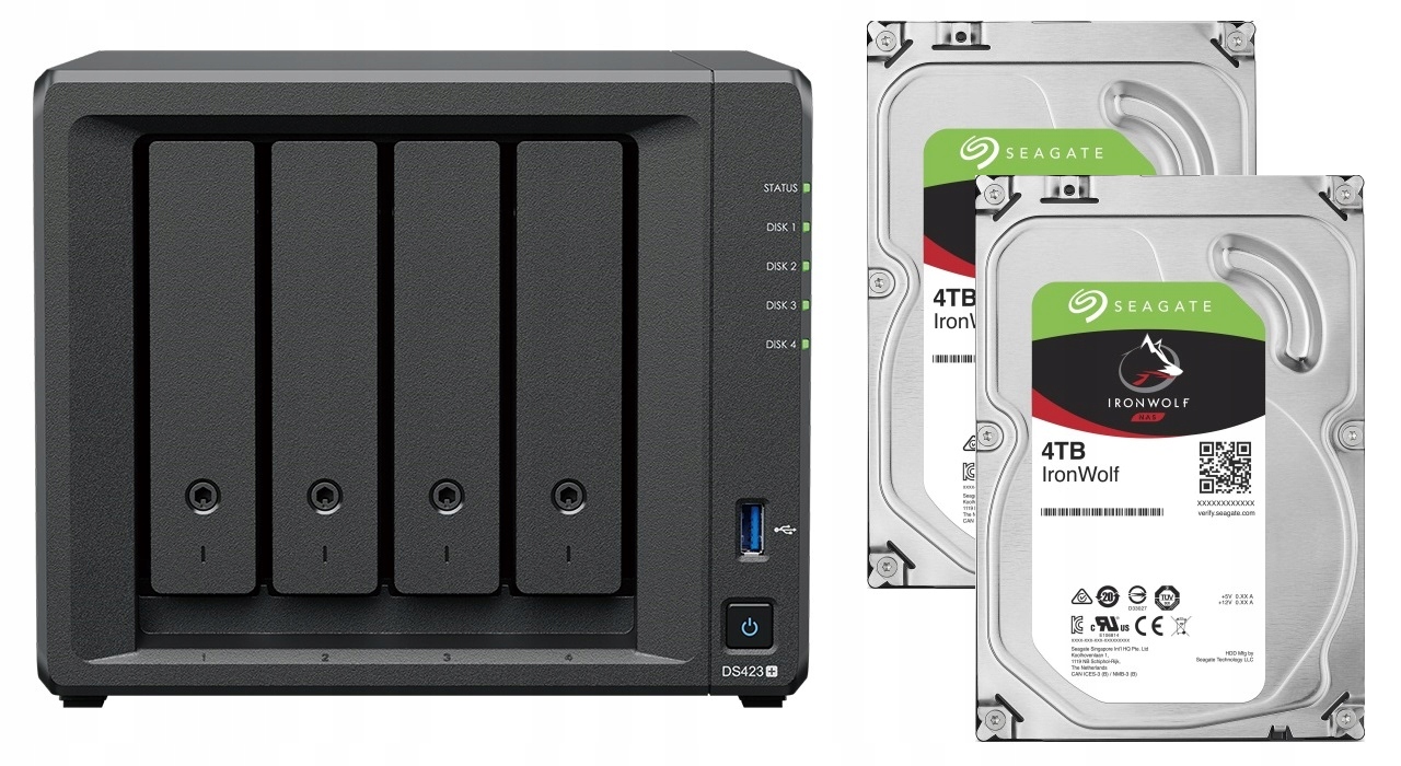 Nas Synology DS423+ 6GB 2x 4TB Seagate IronWolf