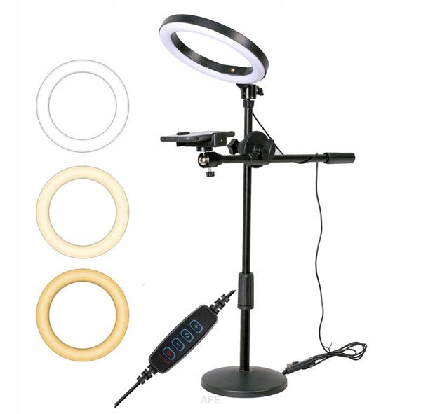 Ring Led lampa 30cm Usb Stativ Boom pro telefon