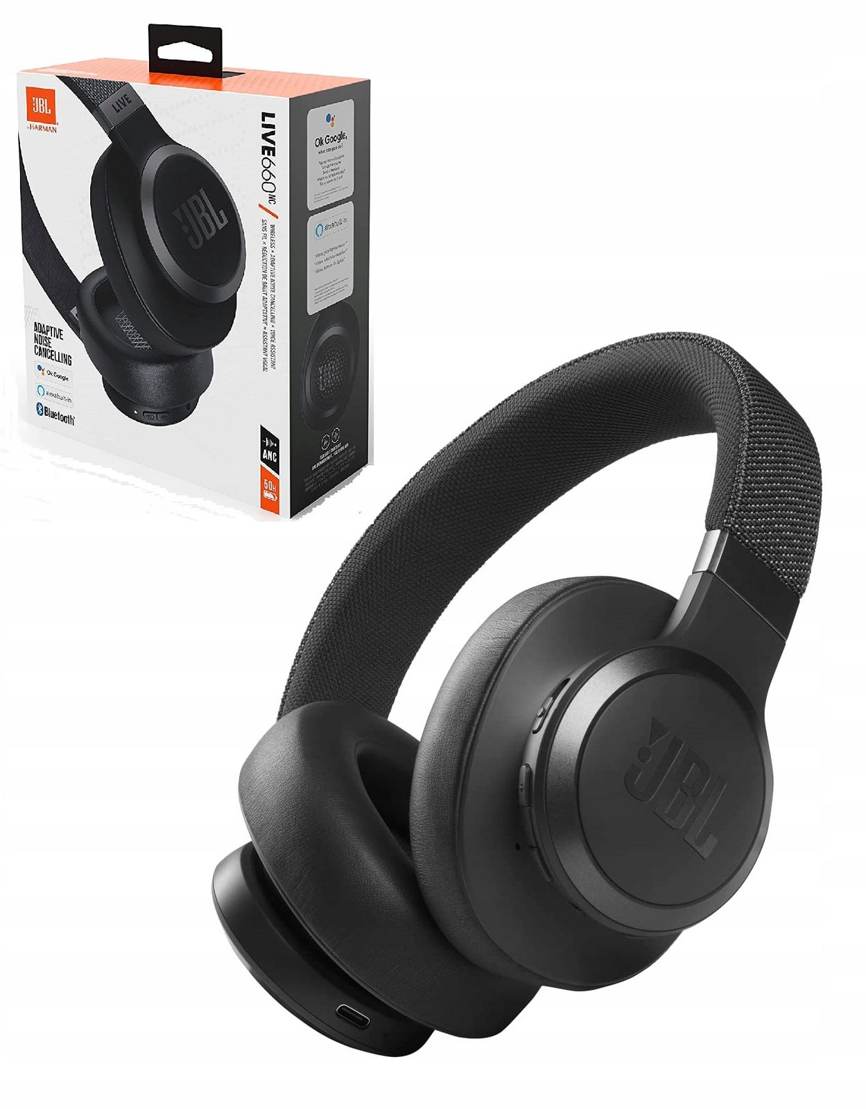 Bezdrátová Bluetooth Anc sluchátka přes uši Jbl LIVE660NCBLK