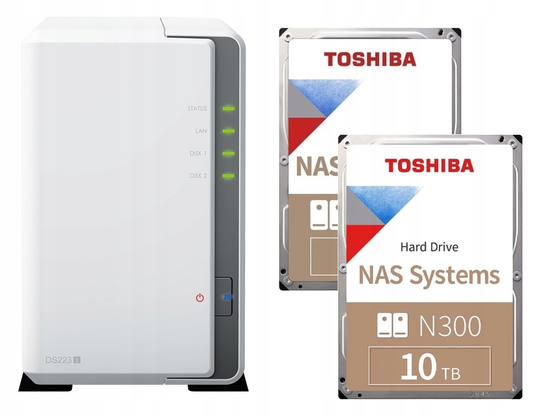 Nas Synology DS223j 2x 10TB Toshiba N300