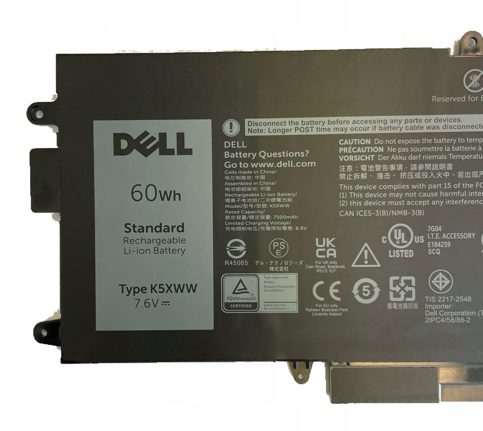 Nový Původní Dell K5XWW Latitude 7390 2-in-1 Latitutde 7389 2-in-1