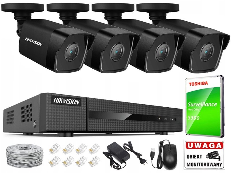 Tubulární (bullet) Ip kamera Hikvision Ip 4Mpx, 4x IPCAM-B4, 4ch rekordér