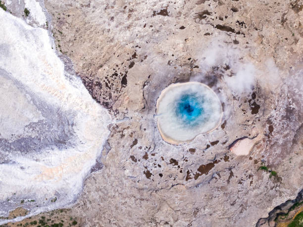 Matteo Colombo Umělecká fotografie Aerial overhead view of geyser, Geysir, Iceland, Matteo Colombo, (40 x 30 cm)