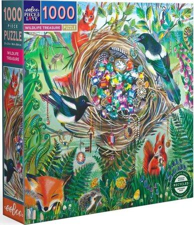 EEBOO Čtvercové puzzle Poklad divoké přírody 1000 dílků