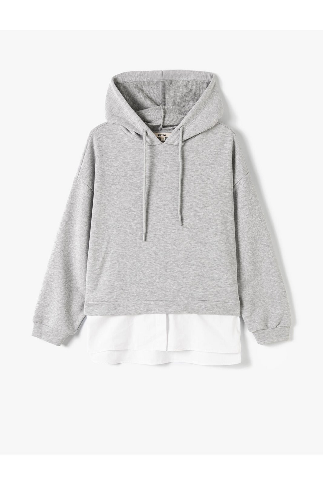 Koton Lace Up Two Piece Look Hooded Sweatshirt