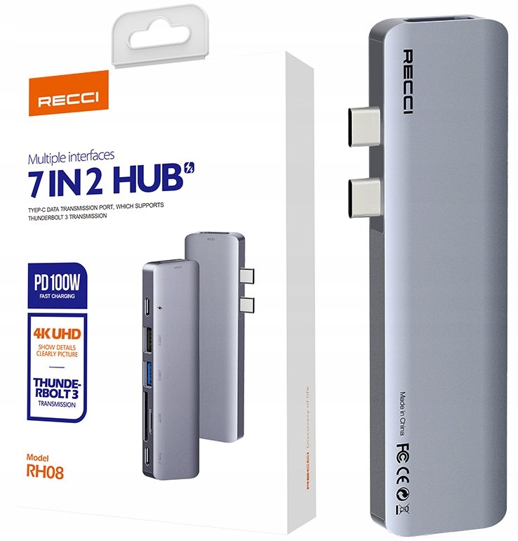 Výkonný Hub Na Hdmi 4K Usb C 3.0 Sd Karta 100W Pd Do Macbook Recci