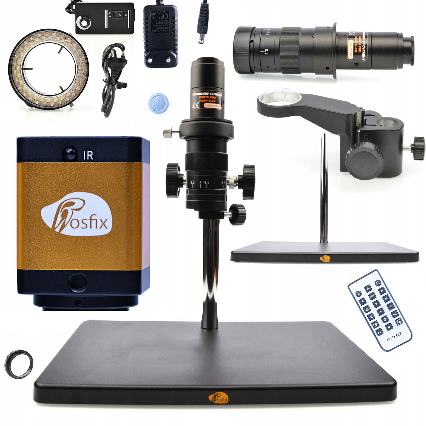 Digitální Mikroskop Pro Pájení Rosfix 4K 16MP Sada XXL Iluminátor Kamera