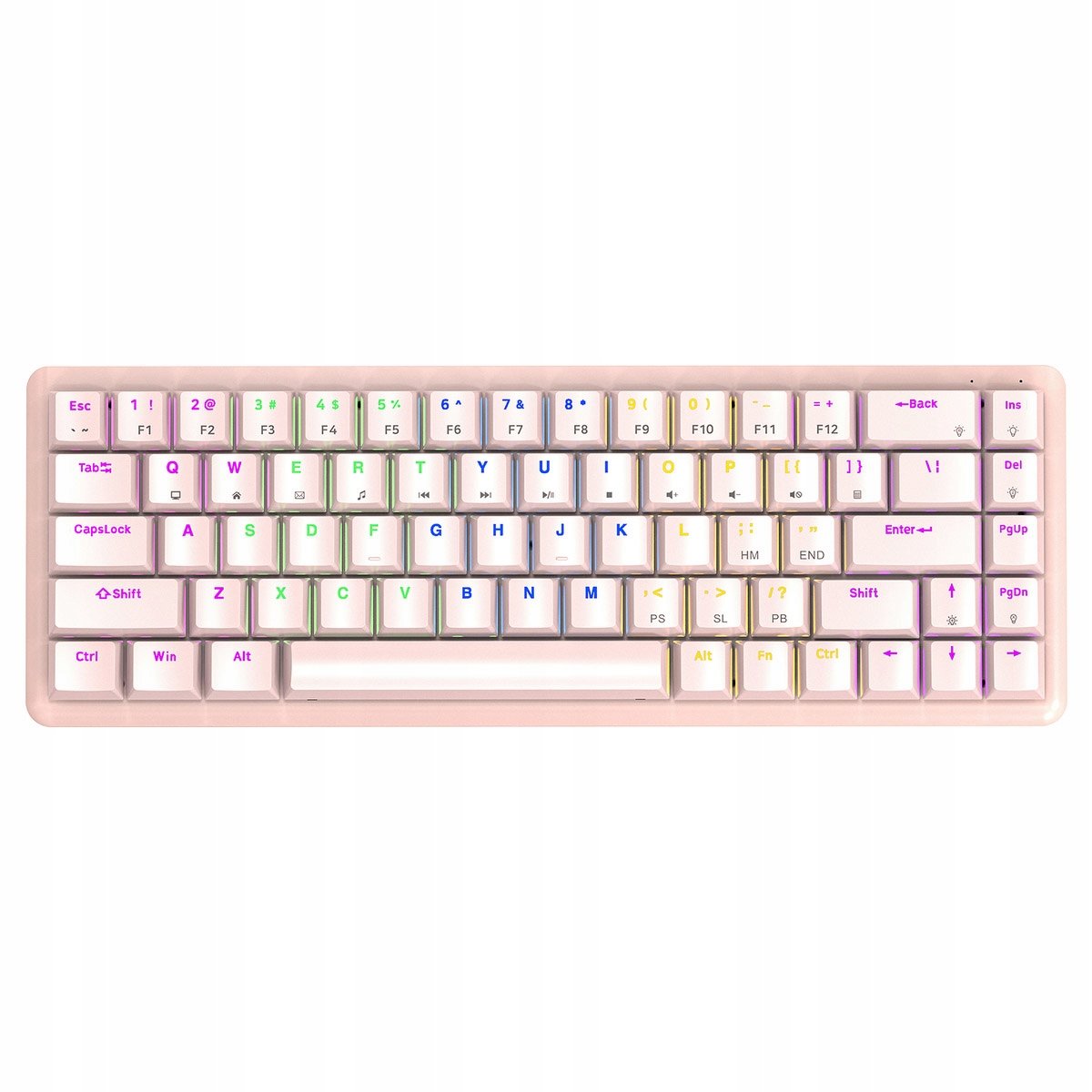 Rampage Růžová mechanická klávesnice Low Profile Rebel-pink