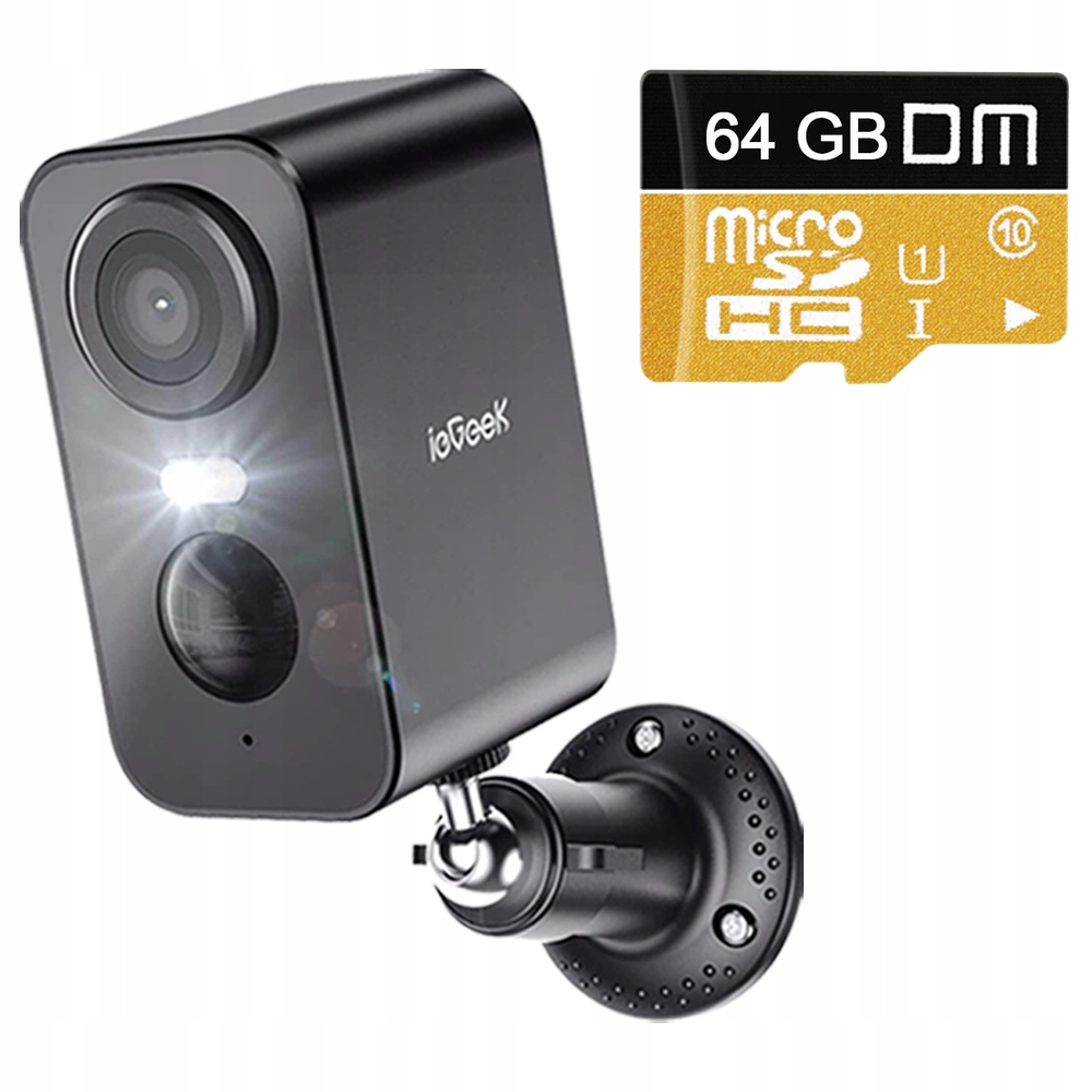 Venkovní bezpečnostní kamera Wifi 2K 2304x1296P Hd Pir IP65 5200mAh+64G