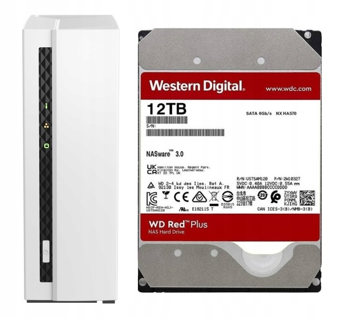 Nas server Qnap TS-133 2GB 12TB disk Wd Red