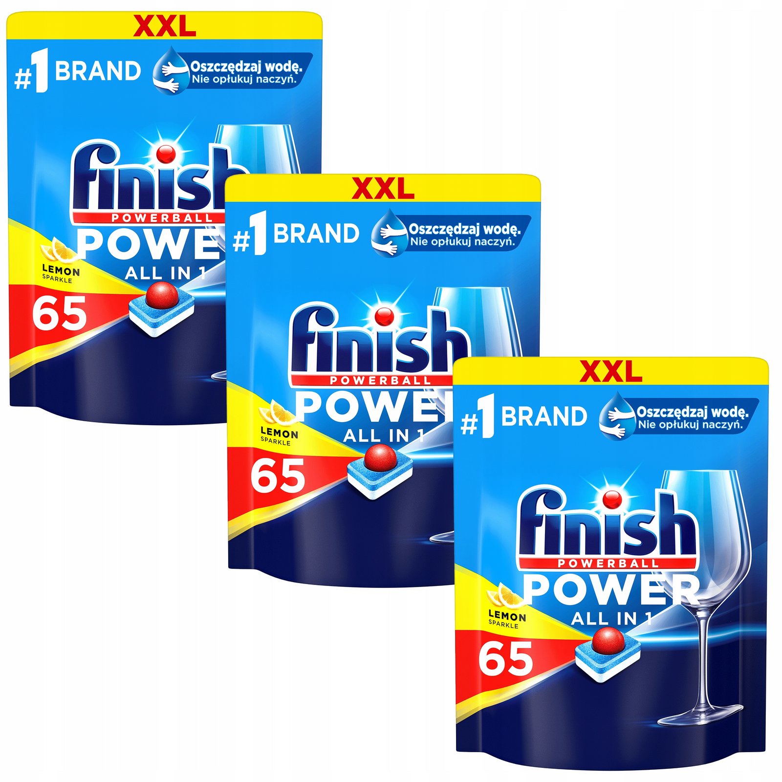 Finish Tablety do myčky Power All-in-1 65 x3 195 kusů Lemon Citron