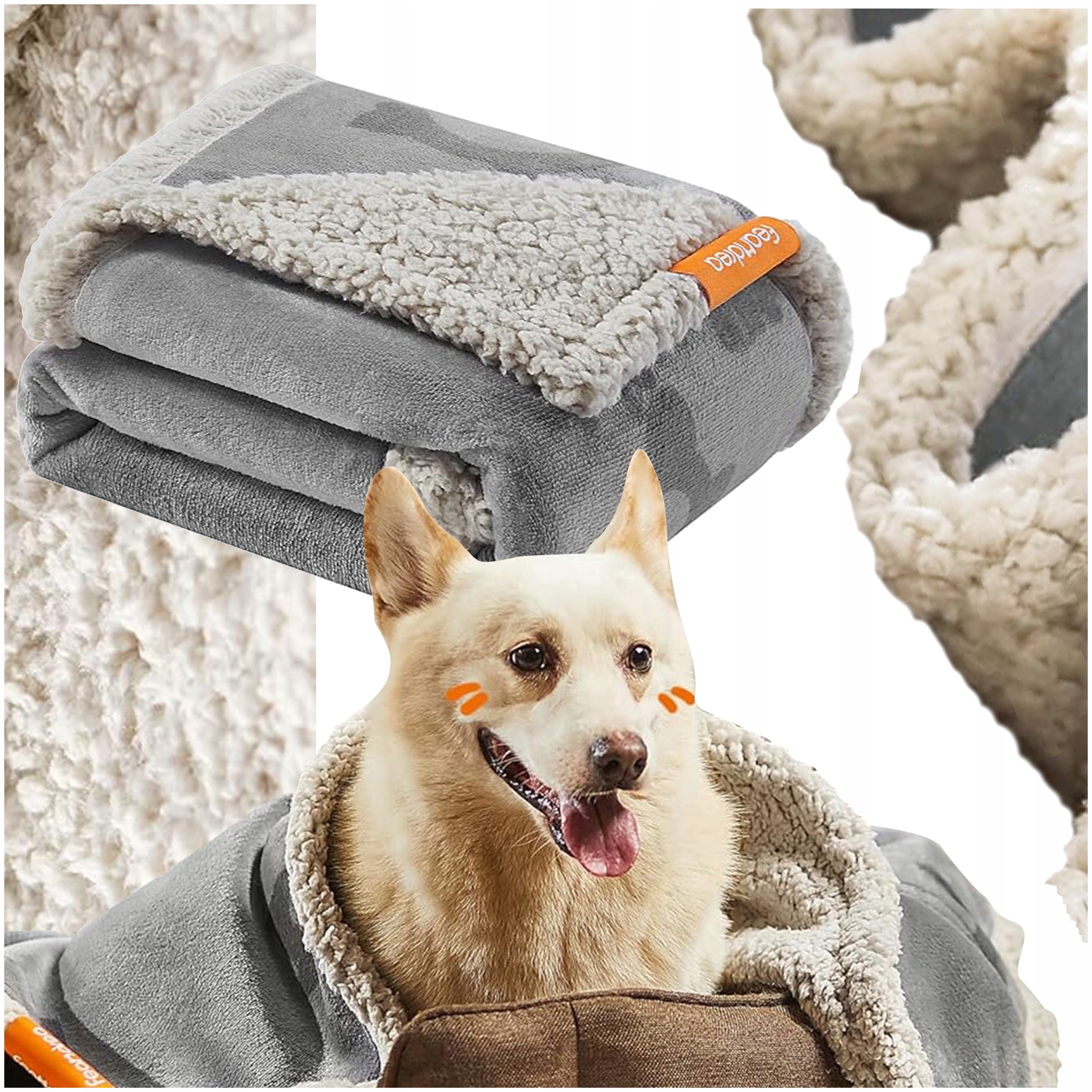 Feandrea deka pro psa odstíny šedé 101 cm x 73 cm