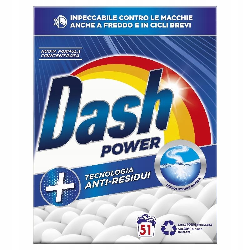 Dash prací prášek 51 praní 2,55 kg z Itálie dovezený na bílé