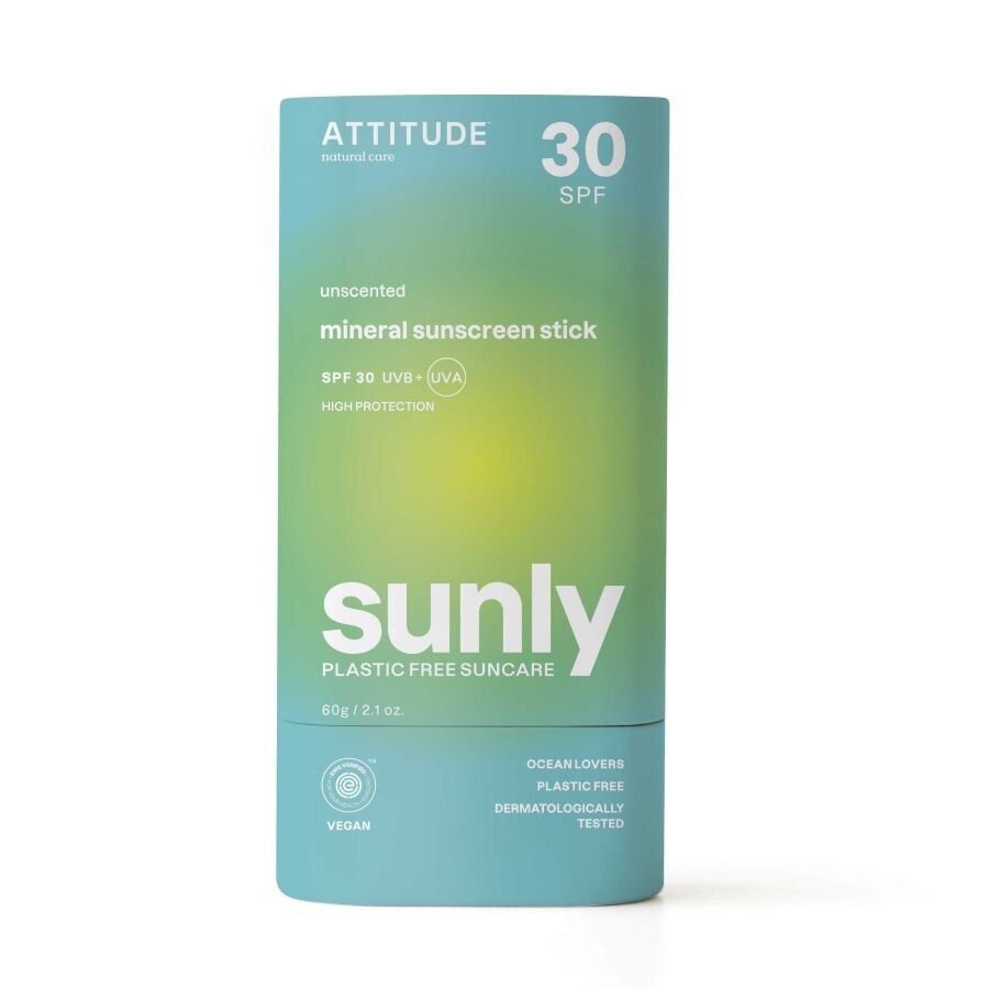 100 % minerální ochranná tyčinka na celé tělo (SPF 30) bez parfemace Attitude 60 g