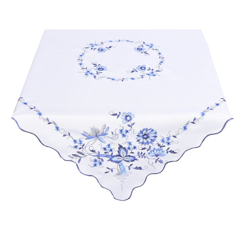 Ubrus celoroční, Vyšívaný cibulák, bílý 85 x 85 cm