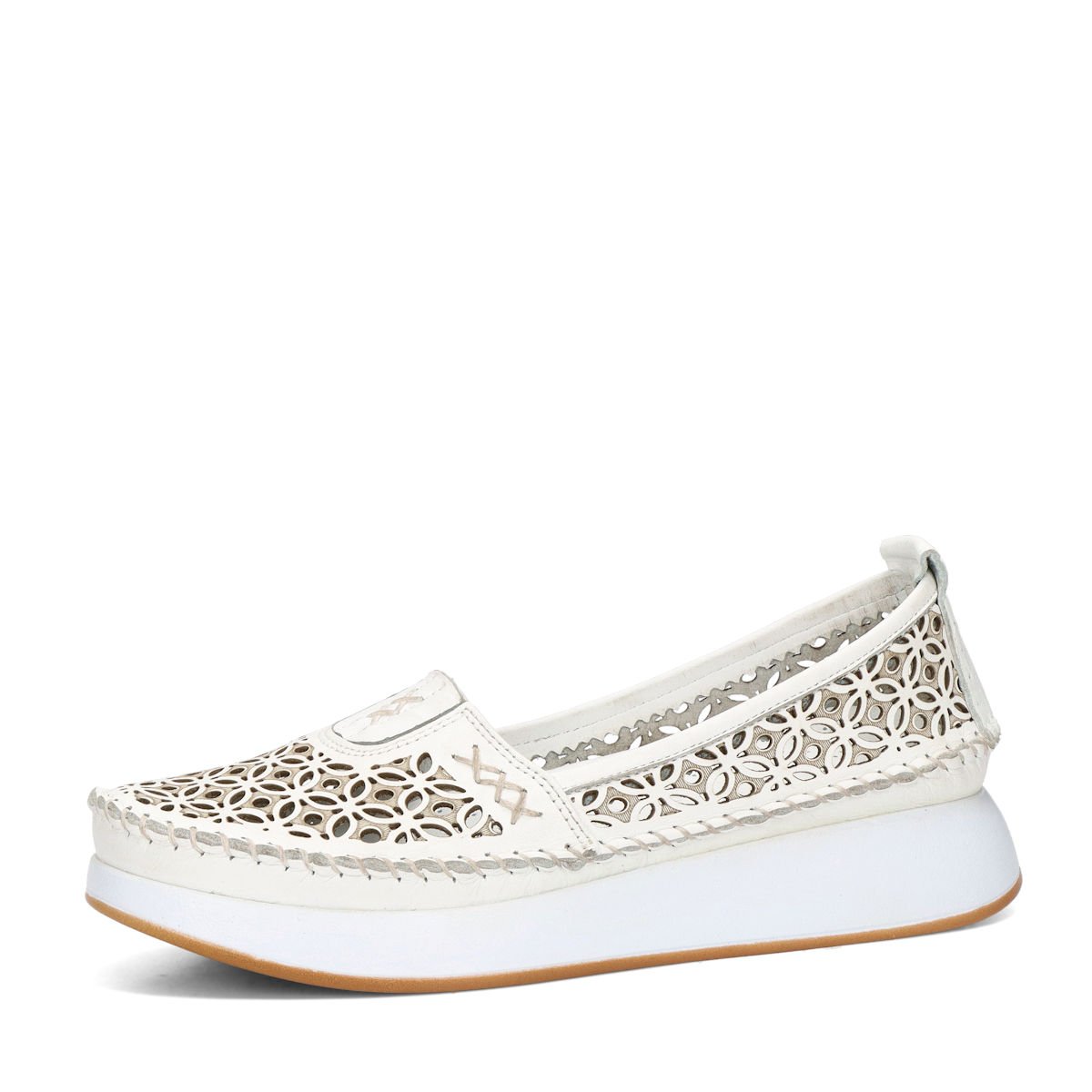 Robel dámské perforované polobotky - bílé - 36