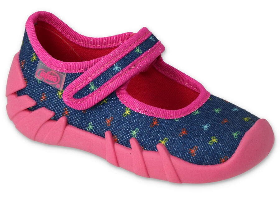 BEFADO 109P255 dívčí botičky modré mašličky 20 109P255_20