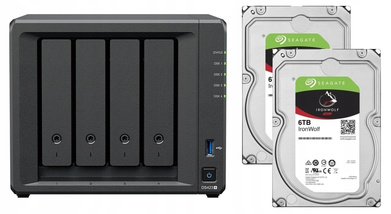 Nas Synology DS423+ 6GB 2x 6TB Seagate IronWolf
