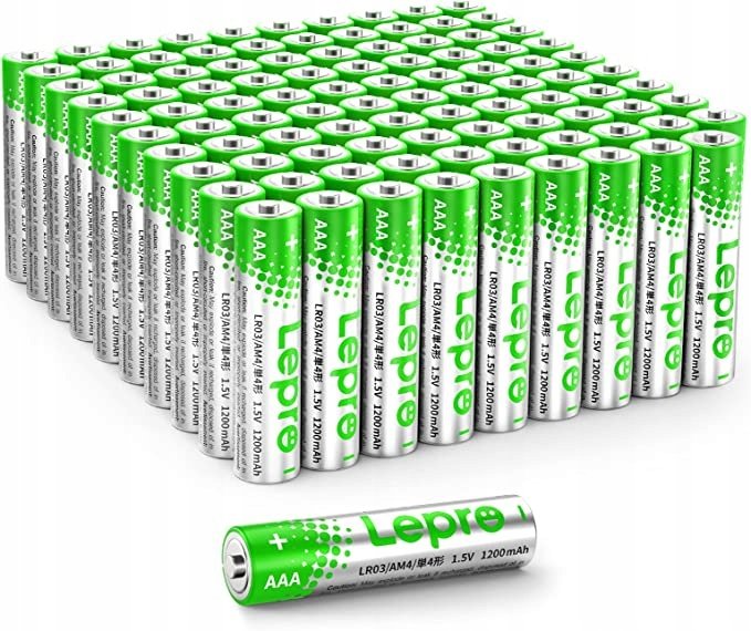 Alkalické baterie Aaa 100 ks 1,5 V 1200 mAh Lepro