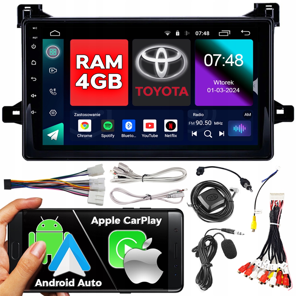 Ncs Navigační Rádio Pro Toyota Prius 4 IV 2016-2020 Android Carplay 4 Gb Ram
