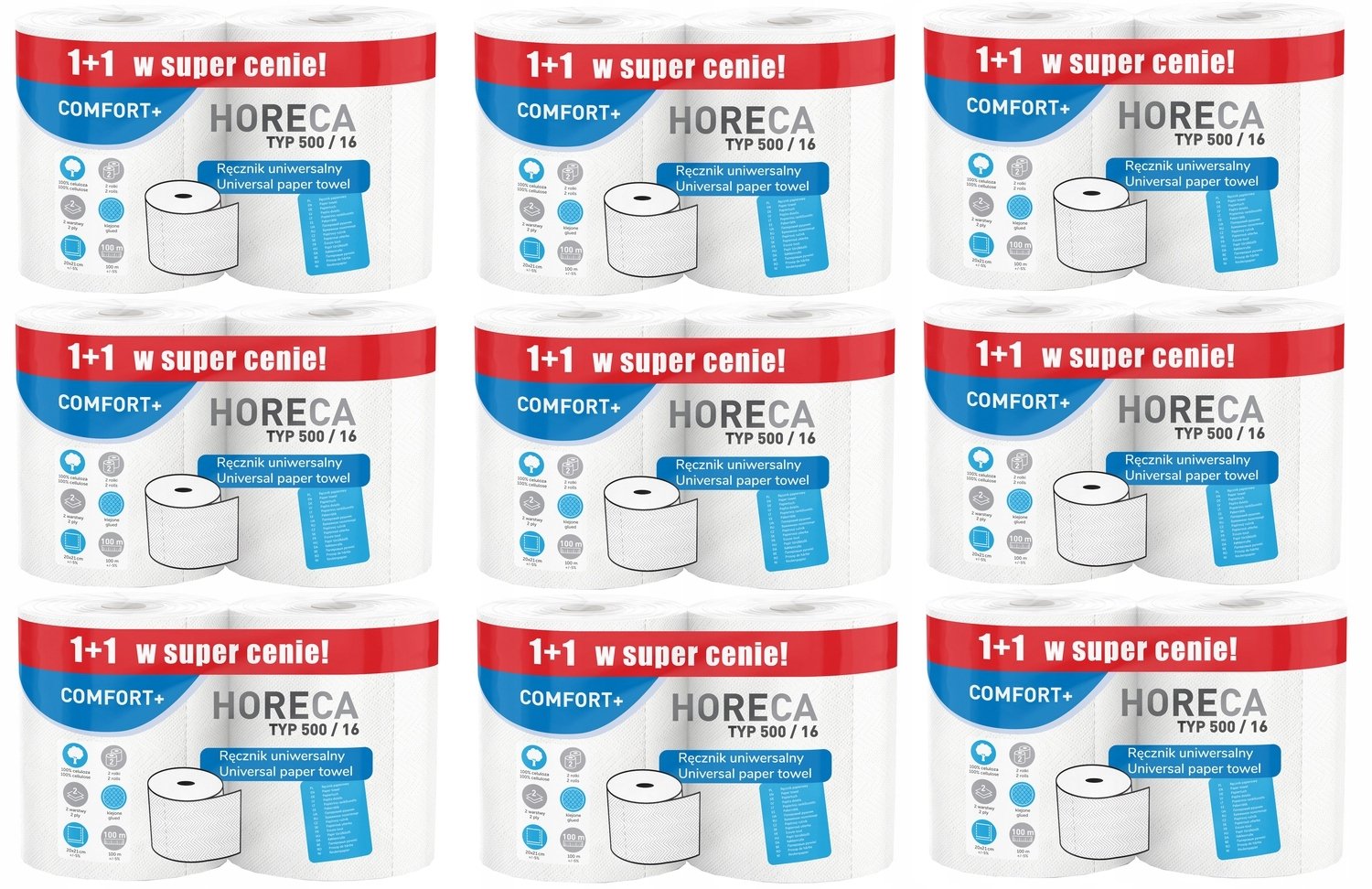 Papírový ručník 9000 listů Celulóza 2W Horeca Comfort+ 1800m 18 Váleček