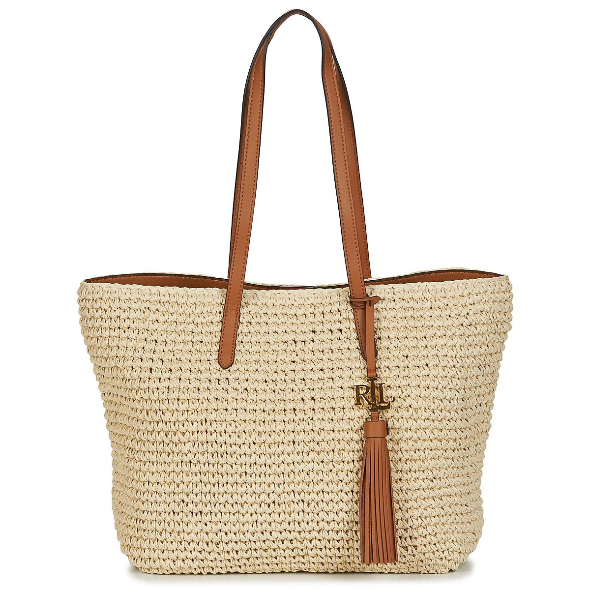 Lauren Ralph Lauren  STRAW TOTE-TOTE-MEDIUM  Béžová