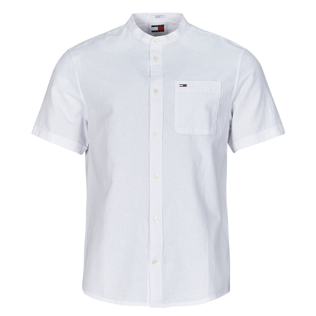 Tommy Jeans  TJM REG MAO LINEN BLEND SS SHIRT  Bílá