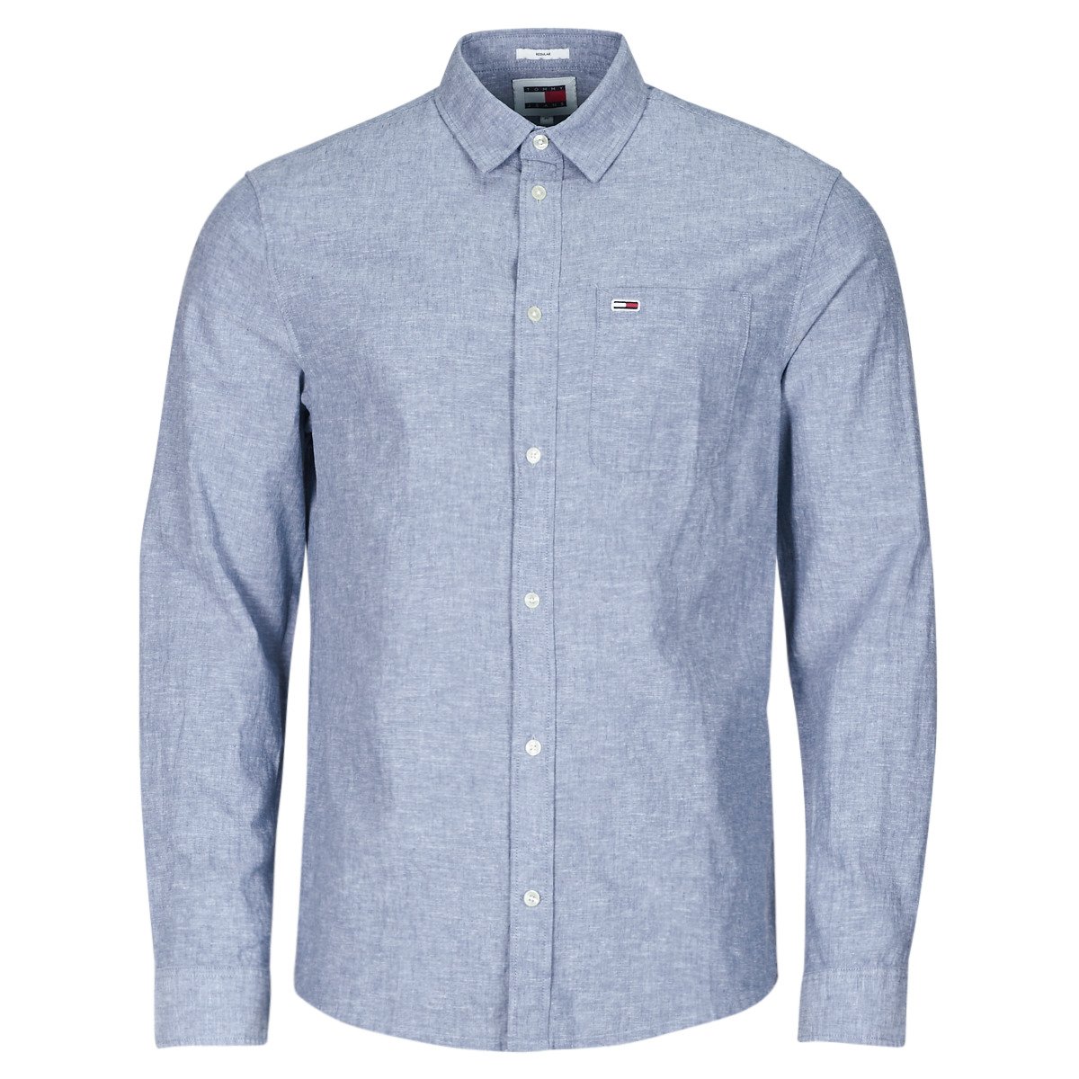 Tommy Jeans  TJM REG LINEN BLEND SHIRT  Modrá