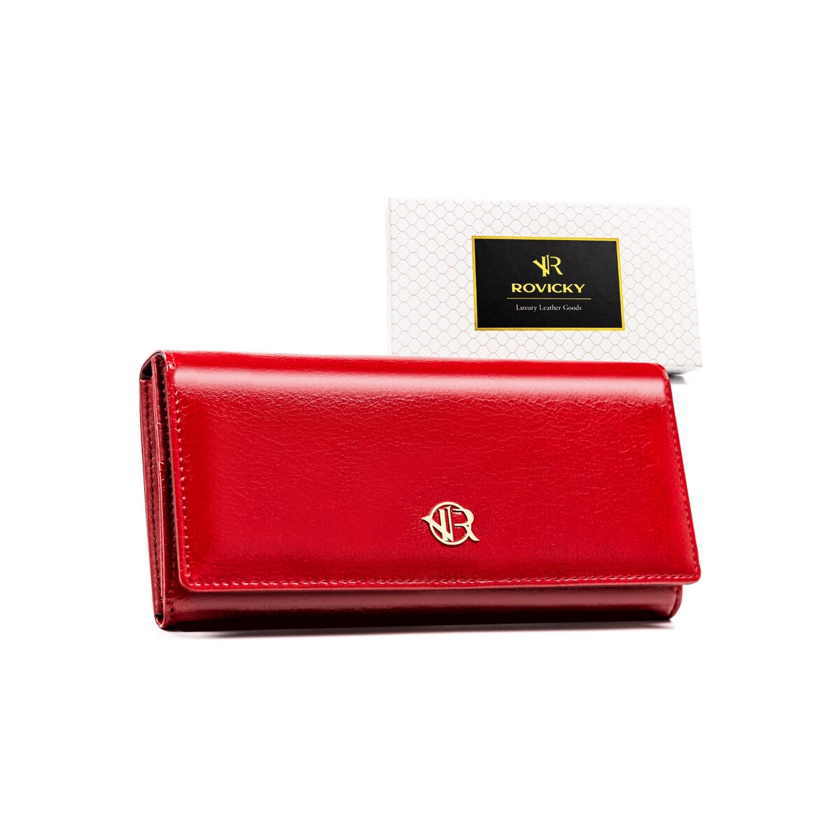 Rovicky  Dámská kožená peněženka Wakira černo-žlutá  Červená