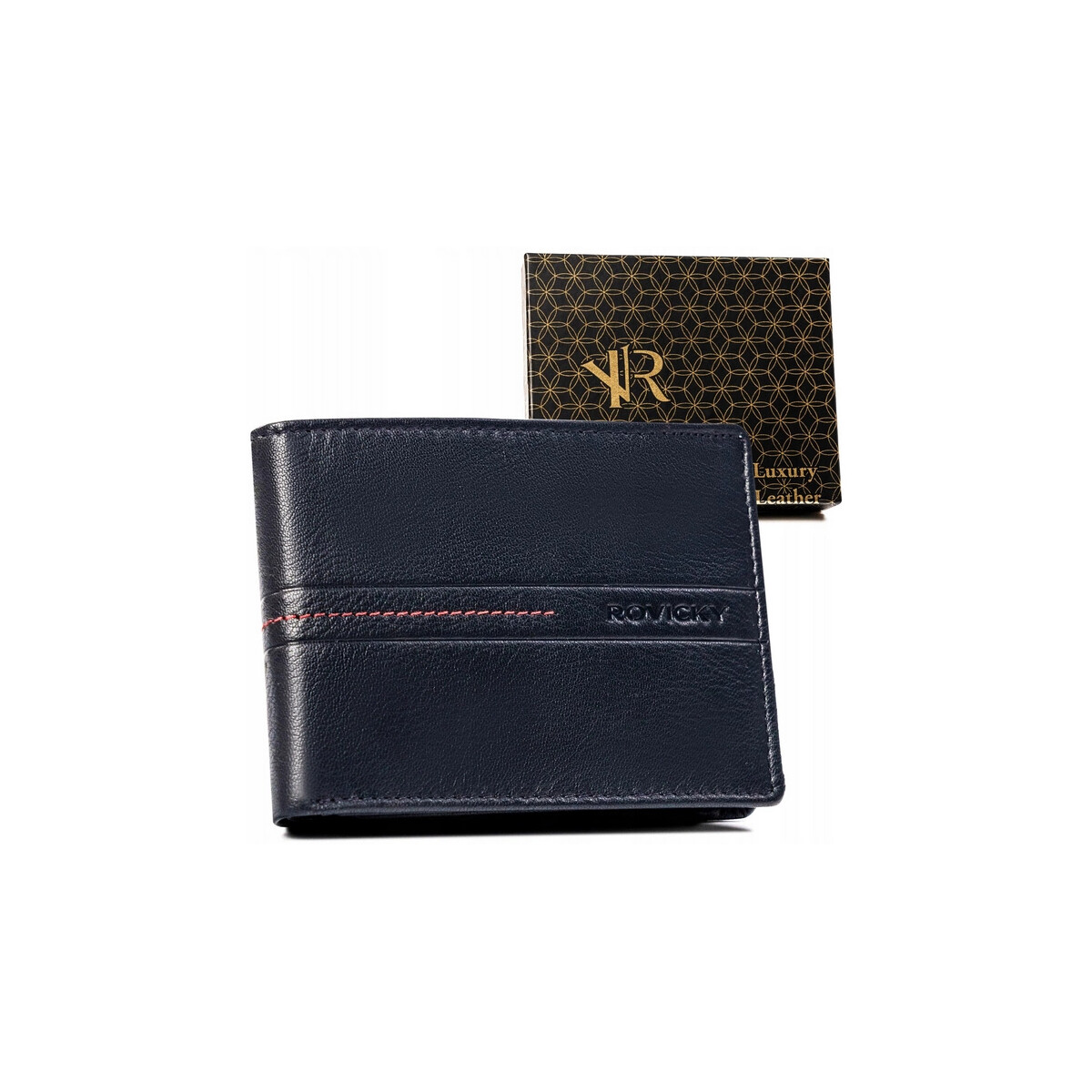 Rovicky  Pánská kožená peněženka Keburo černá  Černá