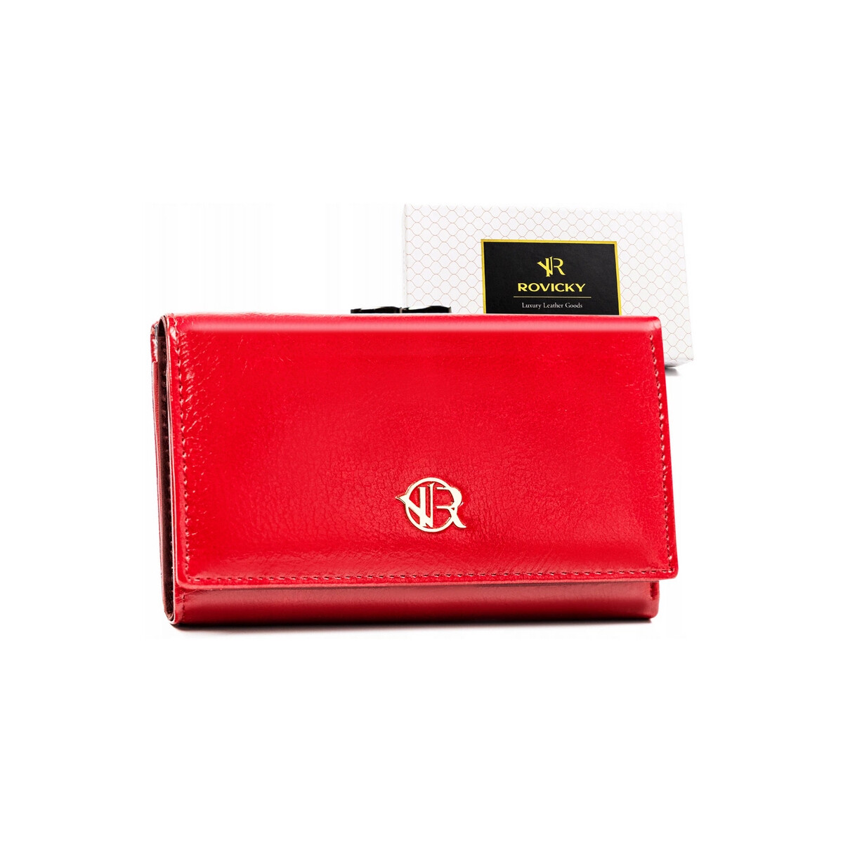 Rovicky  Dámská kožená peněženka Mesahi černo-žlutá  Červená