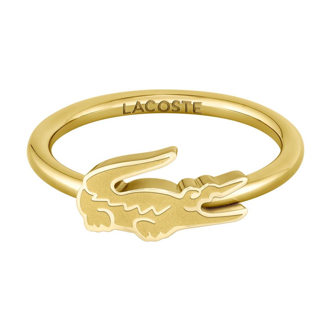 Lacoste Originální pozlacený prsten Crocodile 2040054 56 mm