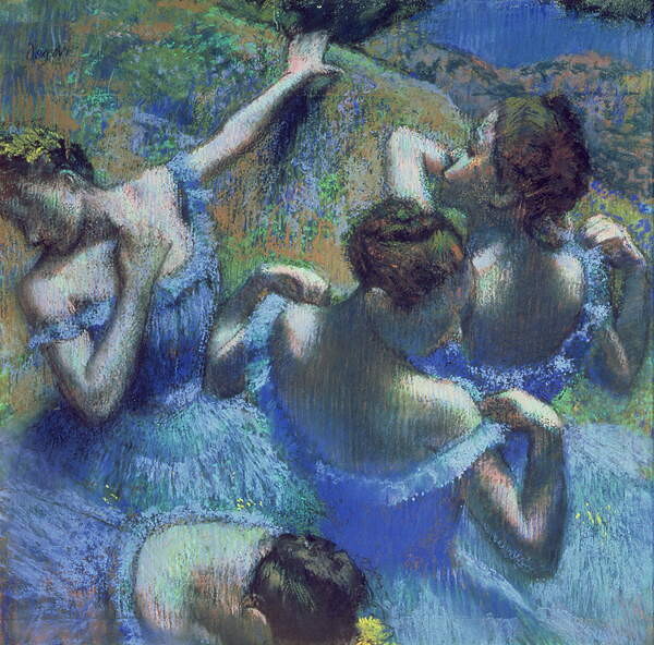 Degas, Edgar Degas, Edgar - Obrazová reprodukce Blue Dancers, c.1899, (40 x 40 cm)