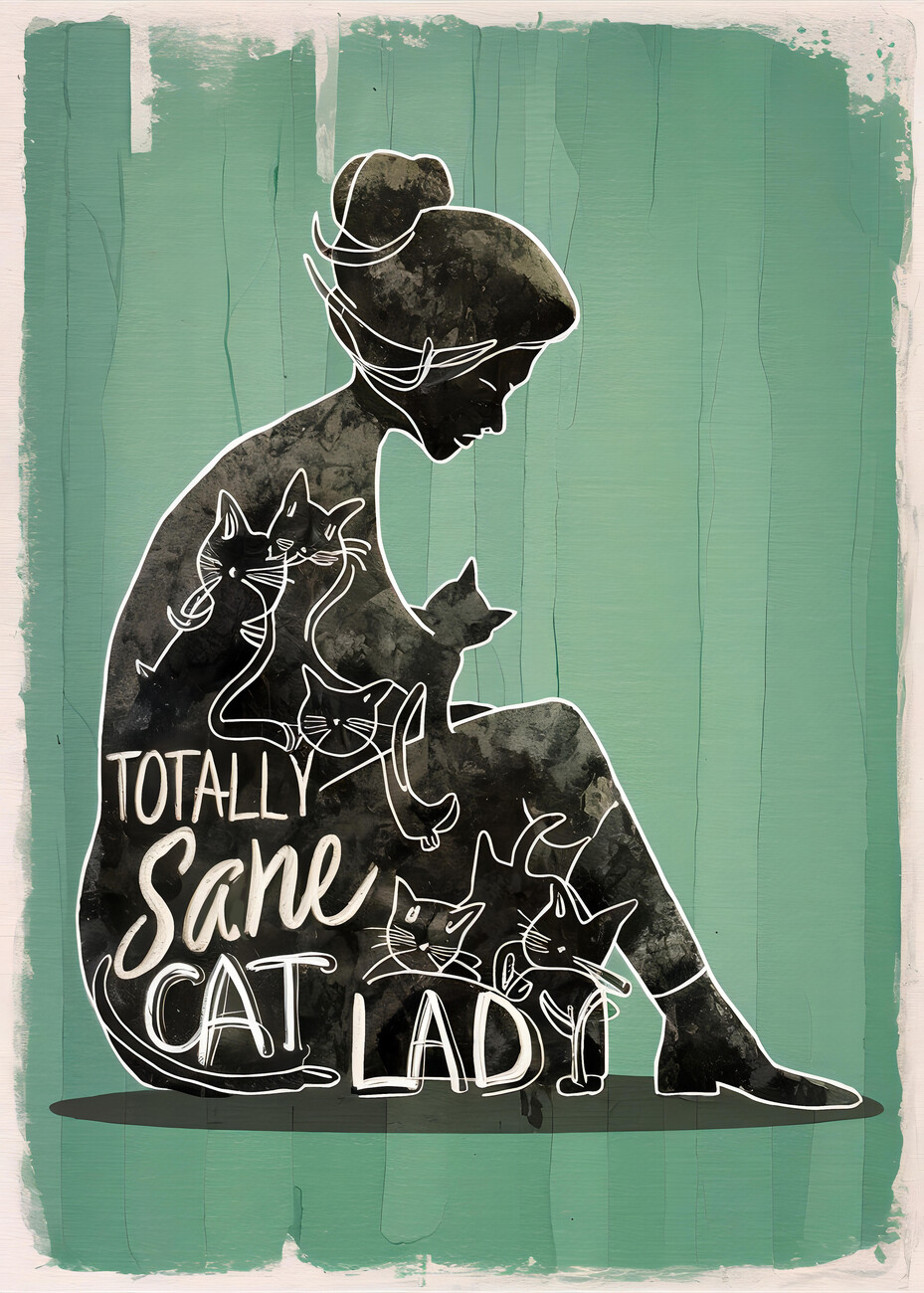 Andreas Magnusson Ilustrace Totally Sane Cat Lady, Andreas Magnusson, (30 x 40 cm)