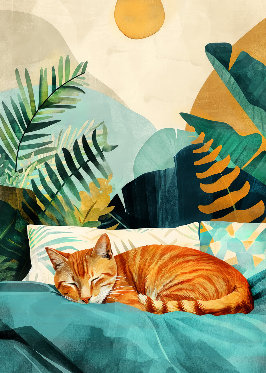 Justyna Jaszke Ilustrace Cats life 13, Justyna Jaszke, (30 x 40 cm)