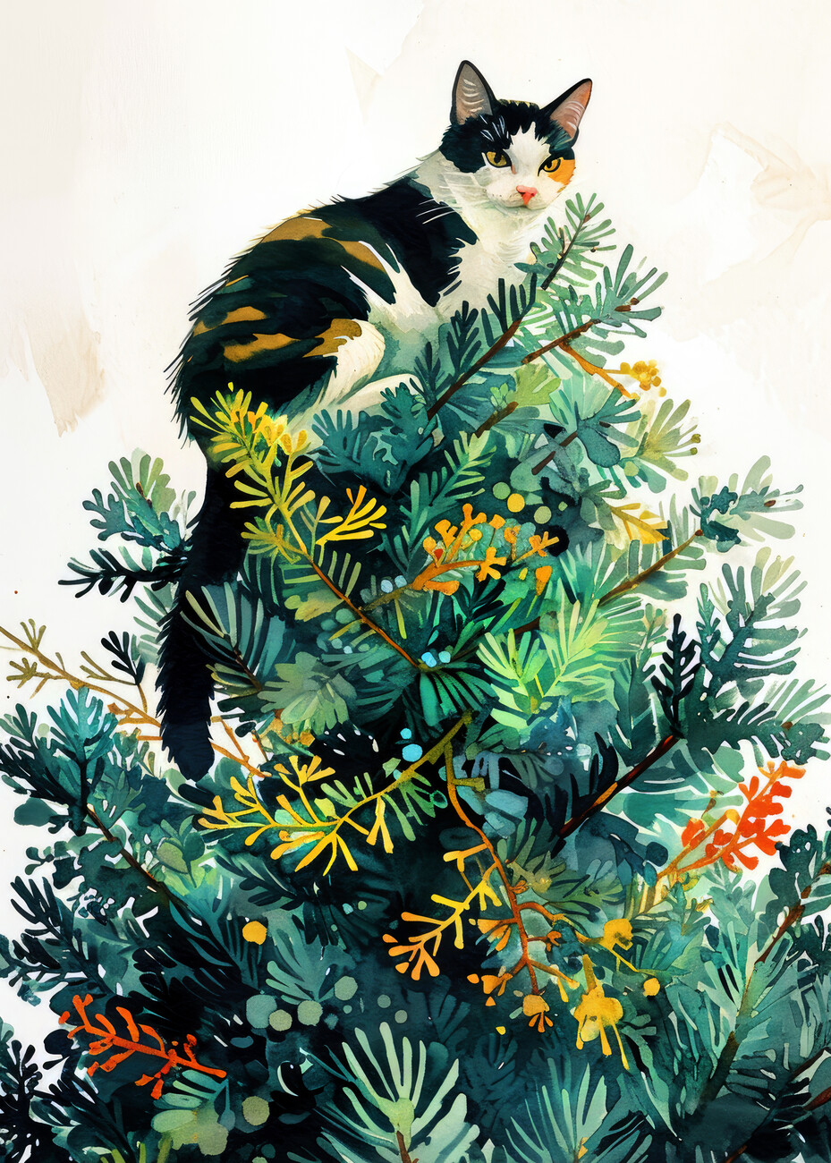 Justyna Jaszke Ilustrace Cats life 12, Justyna Jaszke, (30 x 40 cm)